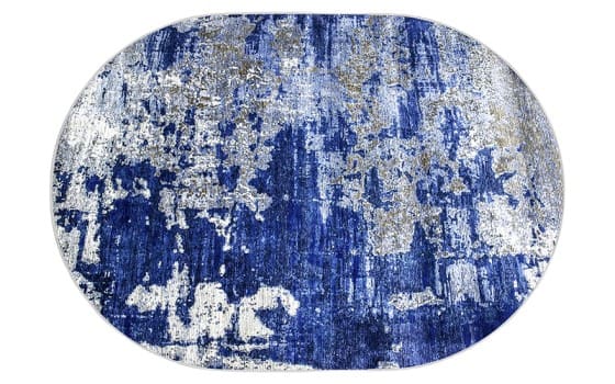 Armada Waterproof Carpet - Oval ( 160 X 230 ) cm Blue & Grey