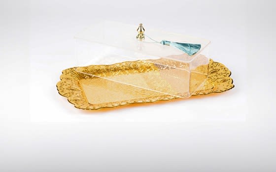 Distinctive Serving Tray With Elegant Lid - Gold