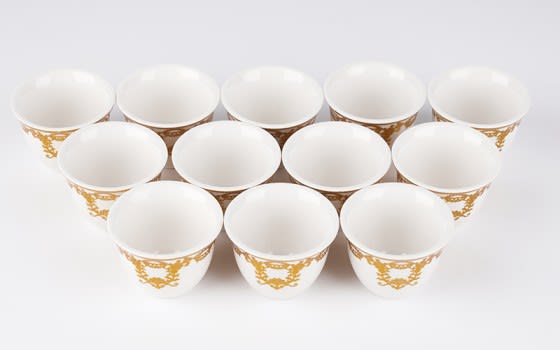Luxury Arabic Coffee Serving Set 12 PCS - White