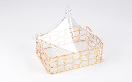 Distinctive Candy Box With lid - Transparent & Gold