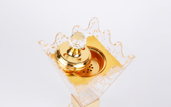 Luxury Incense Burner 1 PC - Gold & Transparent