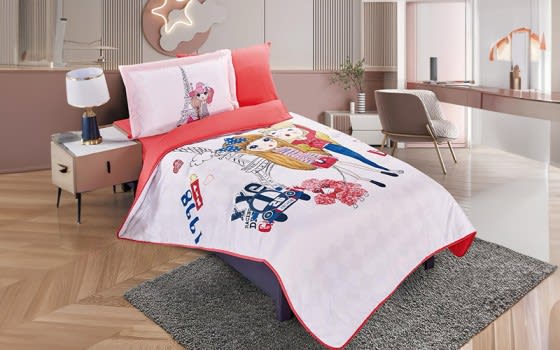 Butterfly Kids Comforter Bedding Set 4 PCS - Cream