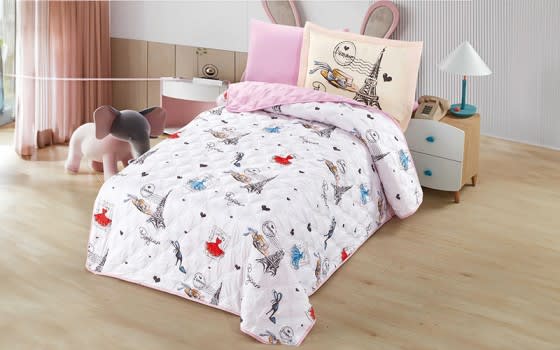 Butterfly Kids Bed Spread 4 PCS - White
