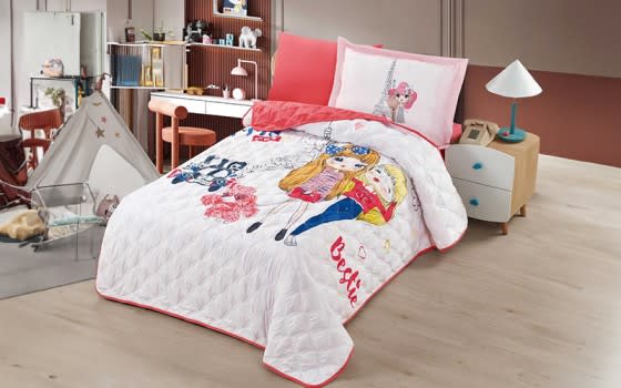Butterfly Kids Bed Spread 4 PCS - Cream