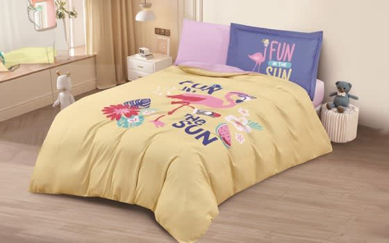 Butterfly Kids Quilt Cover Bedding Set 4 PCS - Yellow