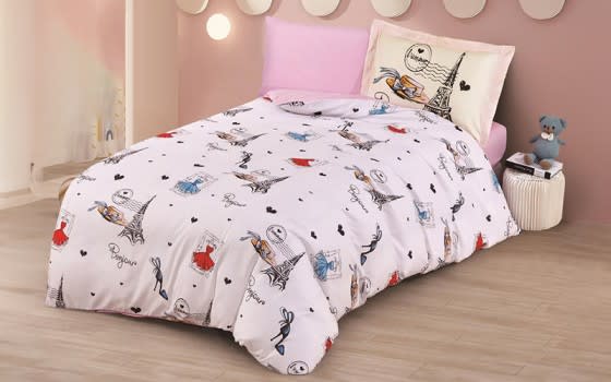 Butterfly Kids Quilt Cover Bedding Set 4 PCS - White