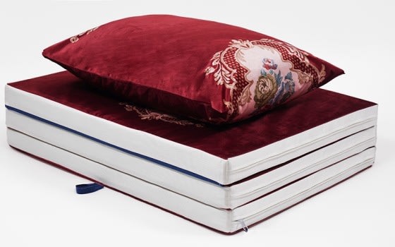 Triple foldable mattress ( 180 x 90 ) - Burgandy