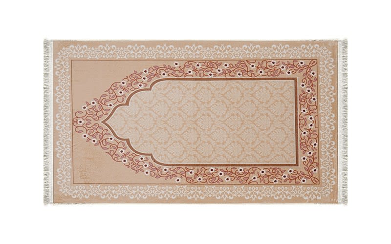سجادة صلاة ميموري فوم من أرمادا - ( 65 × 115 )  سم - بيج و وردي