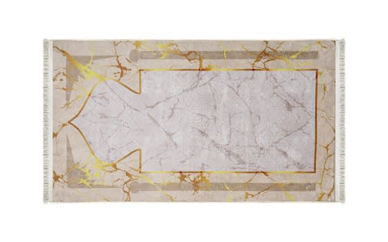 Armada Memory Foam Prayer Carpet - ( 65 X 115 ) cm - Off White & Gold