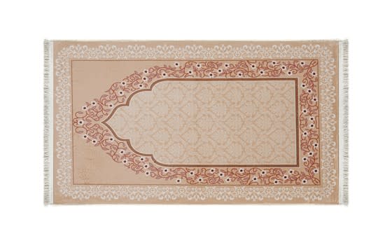 سجادة صلاة ميموري فوم من أرمادا - ( 65 × 115 )  سم - بيج و وردي