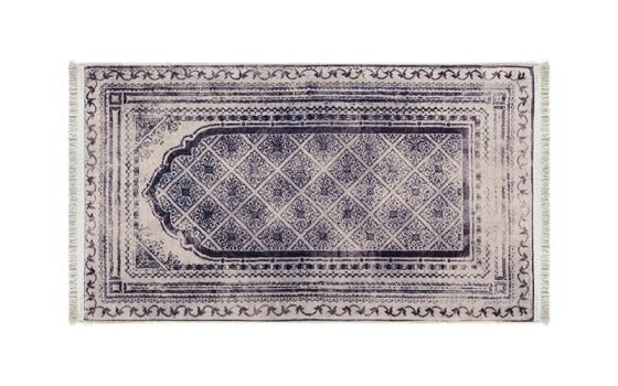 Armada Memory Foam Prayer Carpet - ( 65 X 115 ) cm - Cream & Grey