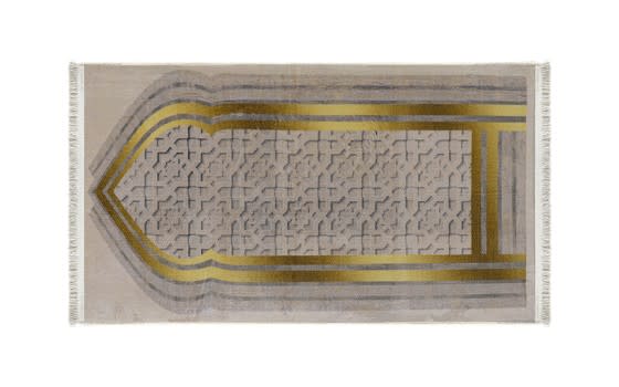 Armada Memory Foam Prayer Carpet - ( 65 X 115 ) cm - Beige & Gold
