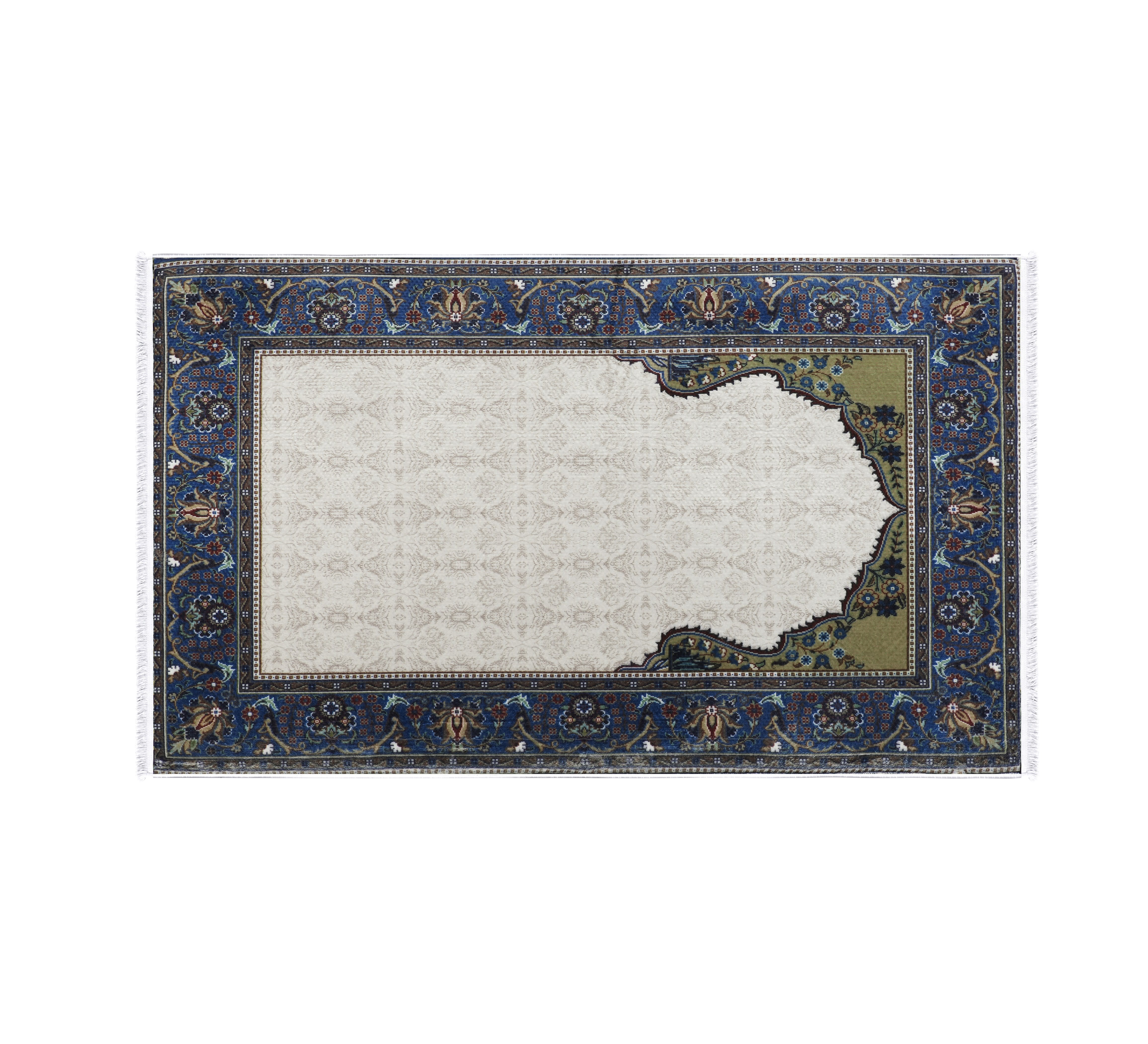 Armada Memory Foam Prayer Carpet - ( 65 X 115 ) cm - Beige & Blue