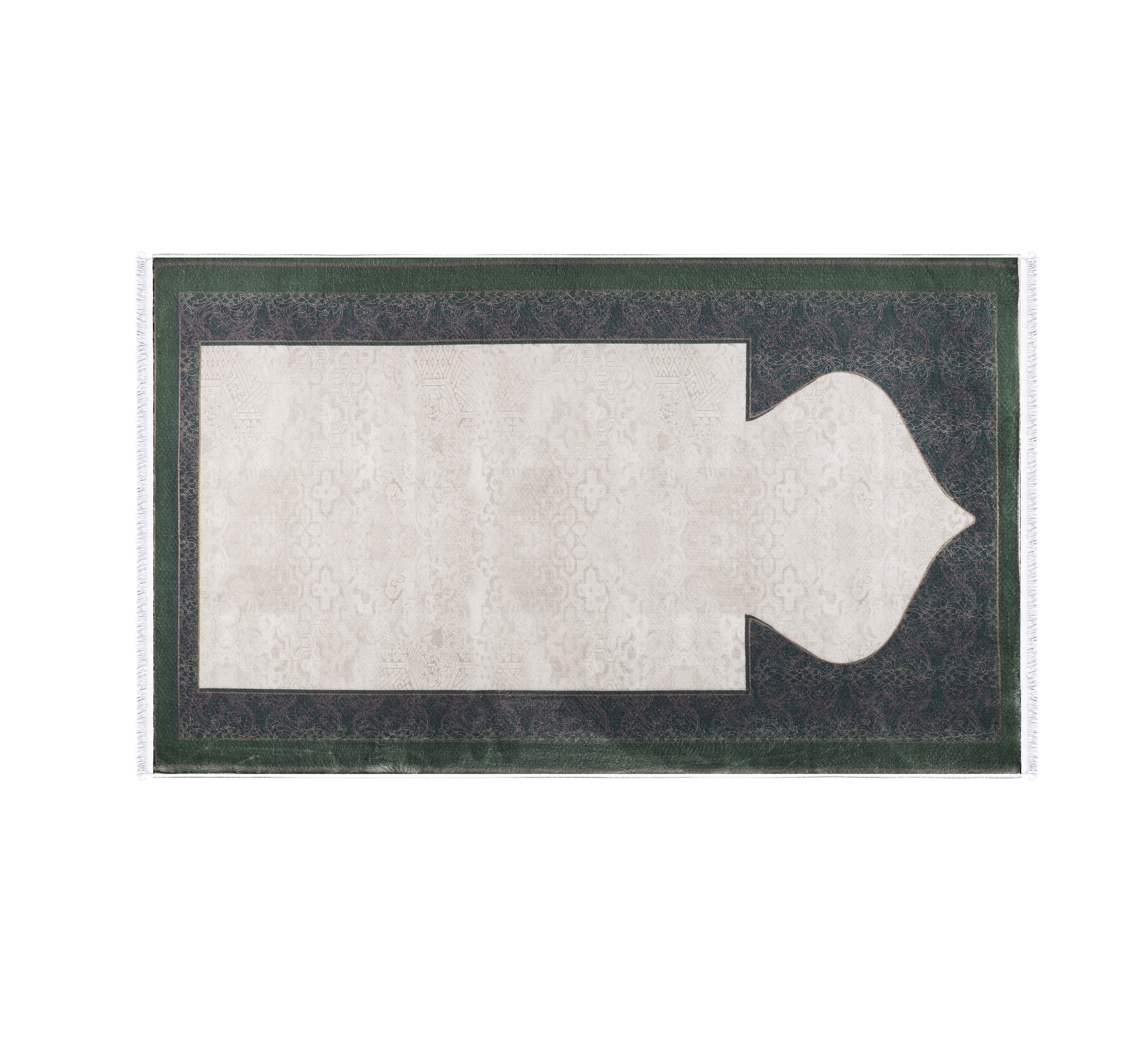 Armada Memory Foam Prayer Carpet - ( 65 X 115 ) cm - Beige & Green