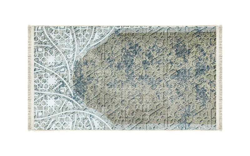 Armada Memory Foam Prayer Carpet - ( 65 X 115 ) cm - Turquoise & Beige