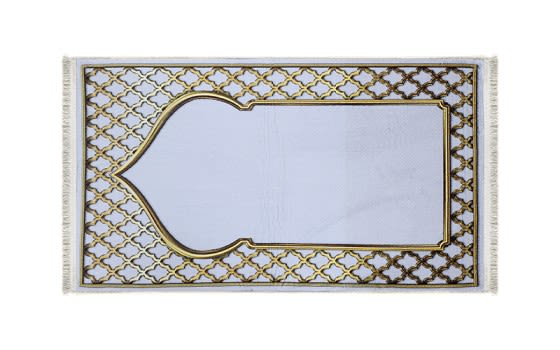 سجادة صلاة ميموري فوم من أرمادا - ( 65 × 115 )  سم - بيج و ذهبي