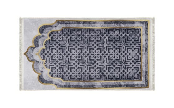 Armada Memory Foam Prayer Carpet - ( 65 X 115 ) cm - Grey & Gold