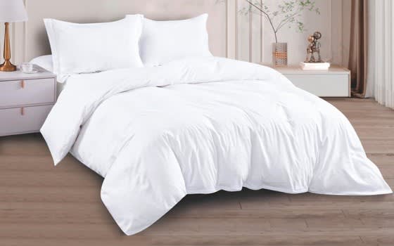 Lily Stripe Quilt Cover Bedding Set Without Filling 4 PCS - King White