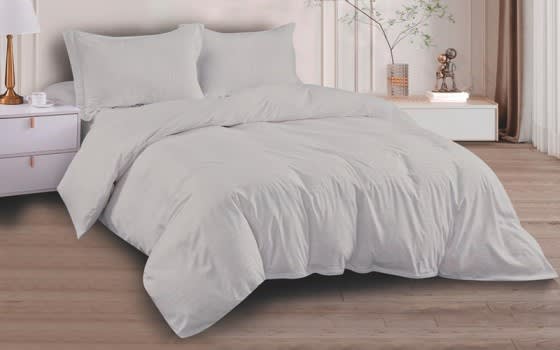 Lily Stripe Quilt Cover Bedding Set Without Filling 4 PCS - King L.Grey