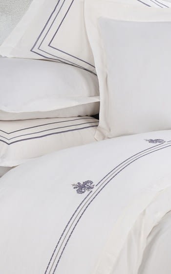 Benisia Cotton Embroidered Quilt Cover Bedding Set Without Filling 6 PCS - King Off White