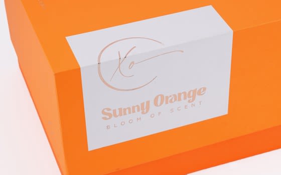 جرة أحجار عطرية زجاجية من أكس أو - برتقالي مشمس
