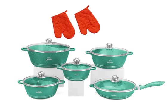 Royal Dessini Cookware Set 12 PCs - Green