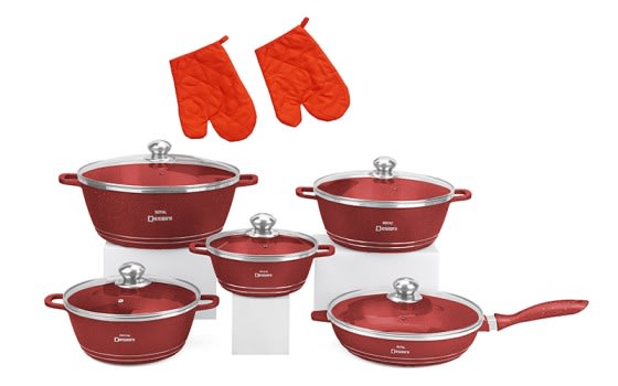 Royal Dessini Cookware Set 12 PCs - Red