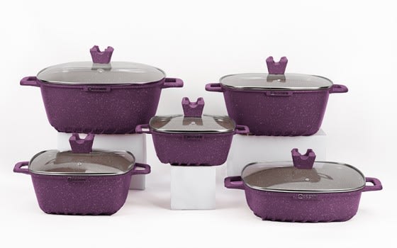 Royal Dessini Cookware Set 10 PCs - Purple