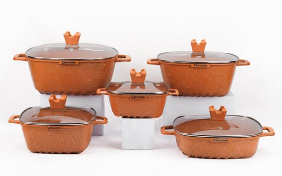 Royal Dessini Cookware Set 10 PCs - Orange