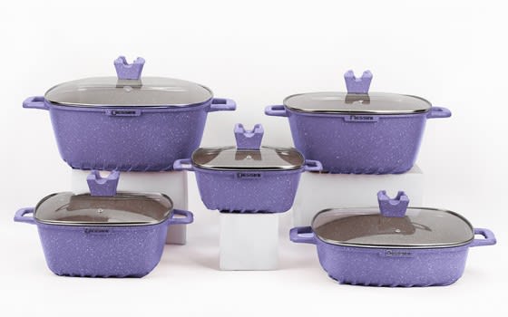 Royal Dessini Cookware Set 10 PCs - L.Purple