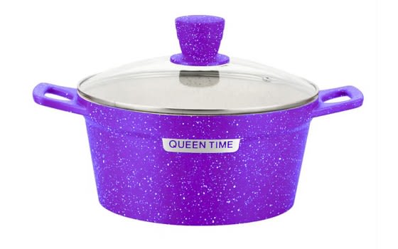 Queen Time Aluminum & Marble Stone Cookware Set 10 PCs - Purple
