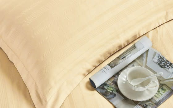 Cannon Stripe Cotton Comforter Bedding Set 6 PCS - King Beige