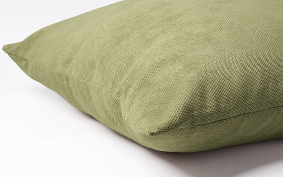 كوشن فاخر مع حشوة من أكس أو - ( 45 × 45 ) - أخضر فاتح