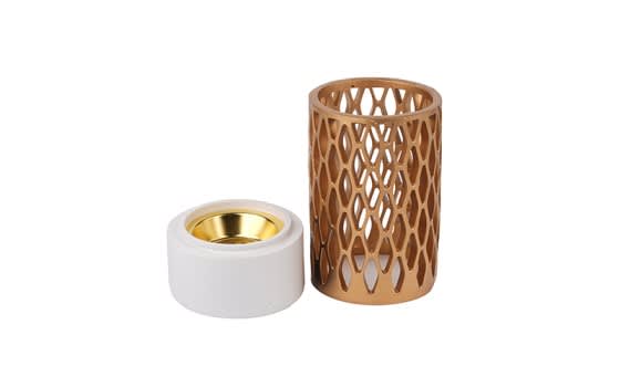 Luxury Resin incense burner - White & Gold