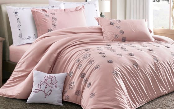 Orlanda Embroidered Comforter Bedding Set 7 PCS - King Pudra