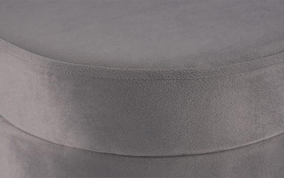 Upholstered Velvet Round Sitting Stool With 4 wood Legs  - D.Grey