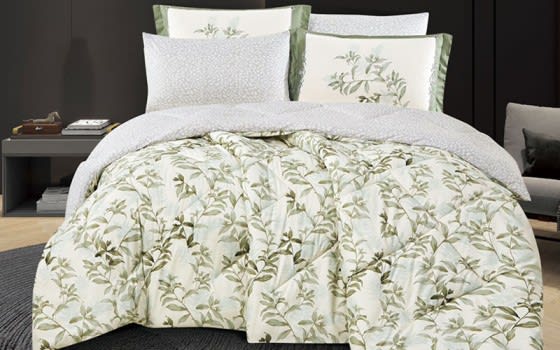 Kitana Double Face Comforter Bedding Set 4 Pcs - Single Cream & Oily