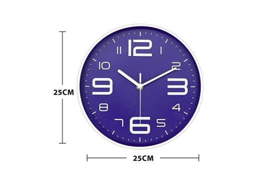 Quartz Silent ‎Plastic Wall Clock - Blue