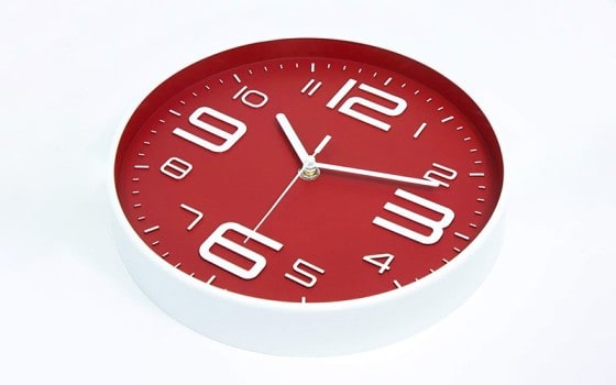 Quartz Silent ‎Plastic Wall Clock - Red