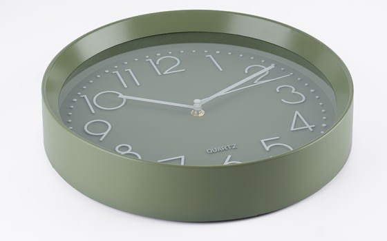 ساعة حائط كوارتز بلاستيكية صامتة - أخضر