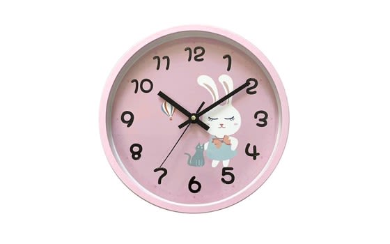Quartz Silent ‎Plastic Wall Clock For Kids Room - Pink