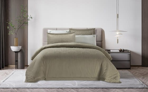 Cannon Cotton Jacquard Comforter Bedding Set 6 PCS - King D.Beige