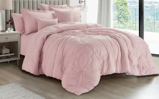 Cannon Cotton Comforter Bedding Set 10 PCS - King Lilac