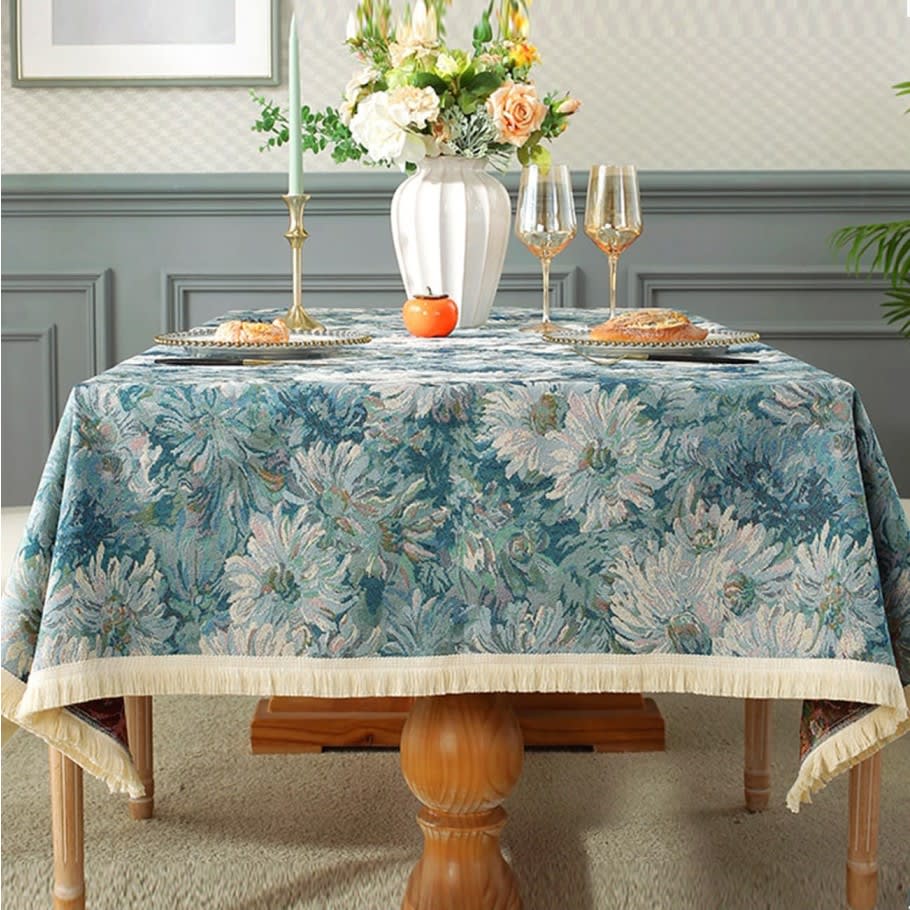 Linen Cotton Tablecloth 1 Pc - Multi Color