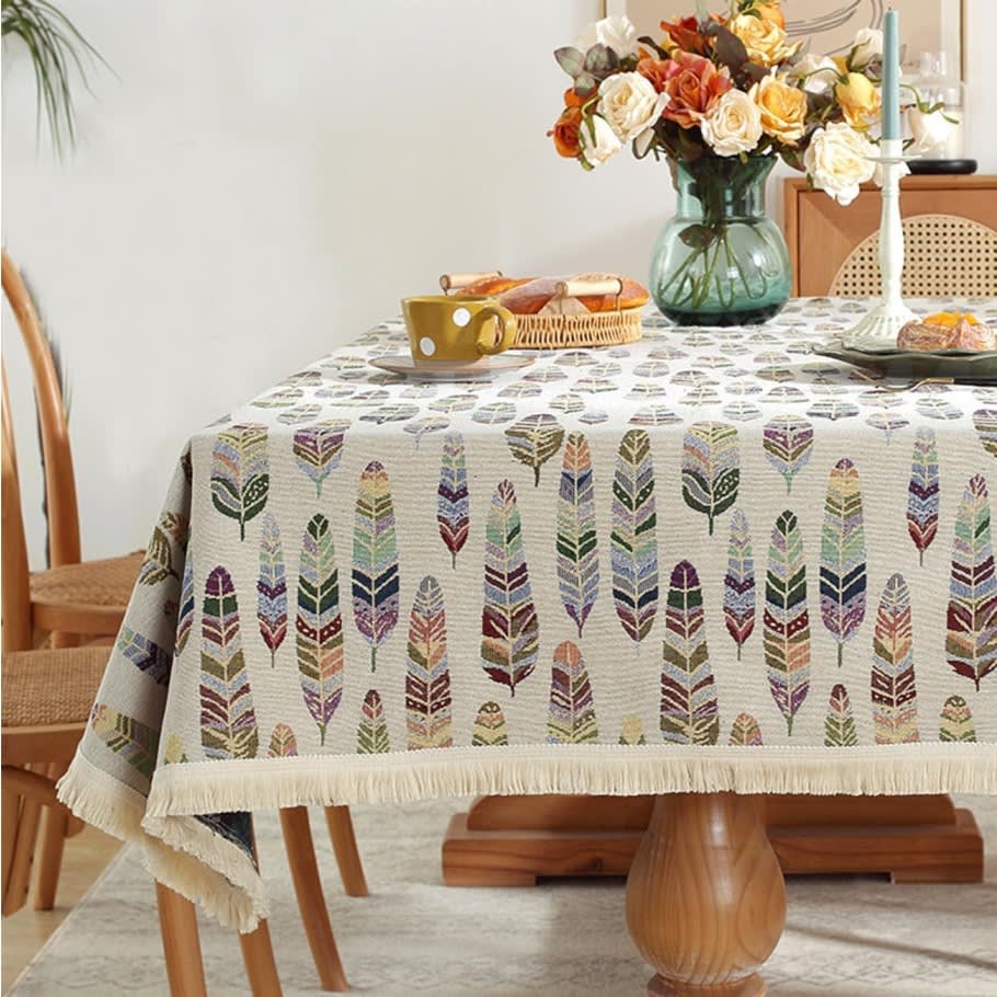 Linen Cotton Tablecloth 1 Pc - Multi Color