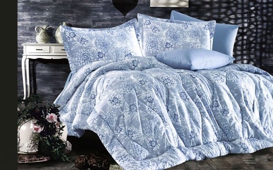 Rodina Comforter Bedding Set 6 PCS - King Blue