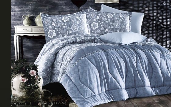 Rodina Comforter Bedding Set 6 PCS - King Blue 