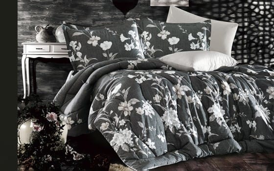 Rodina Comforter Bedding Set 4 PCS - Single D.Grey 
