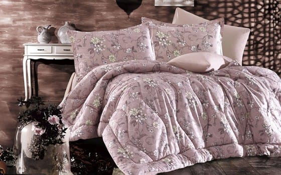 Rodina Comforter Bedding Set 4 PCS - Single Pudra