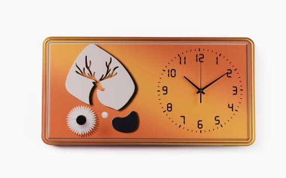 Graphic Wall Clock - Orange